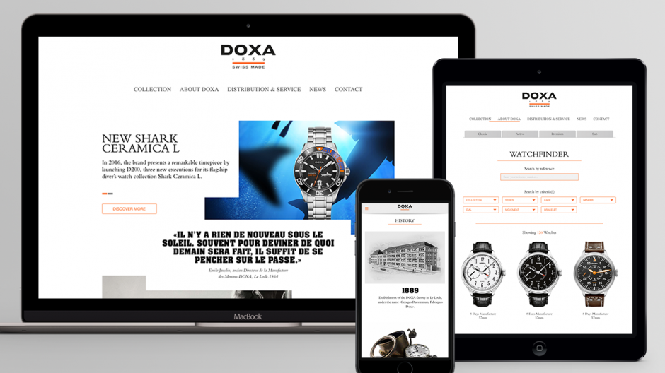 Cubegrafik: Webseiten von zwei Uhrenfirmen umgesetzt