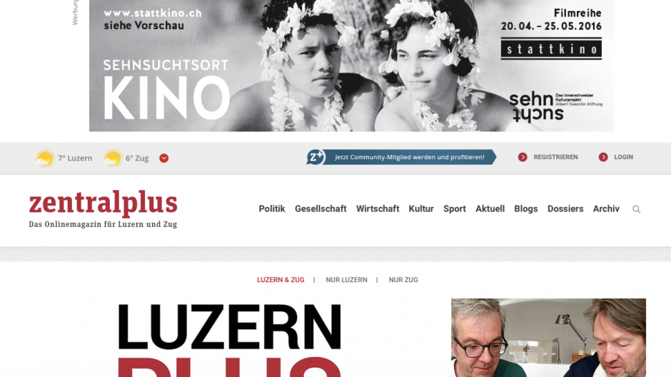 zentralplus: Neue Rubriken und Adblocker-Verbot
