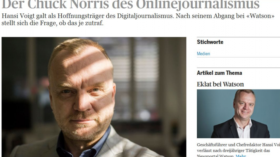 Tamedia: Voigt reagiert auf Tagi-Porträt