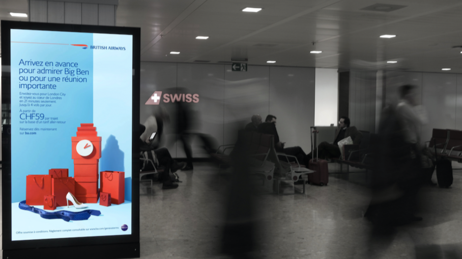 Neo Advertising: Neue Werbebildschirme am Genfer Flughafen