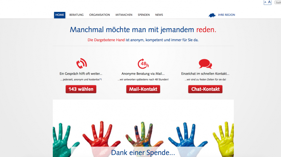 Dargebotene Hand: Hilfesuchende bevorzugen Online-Ratschlag