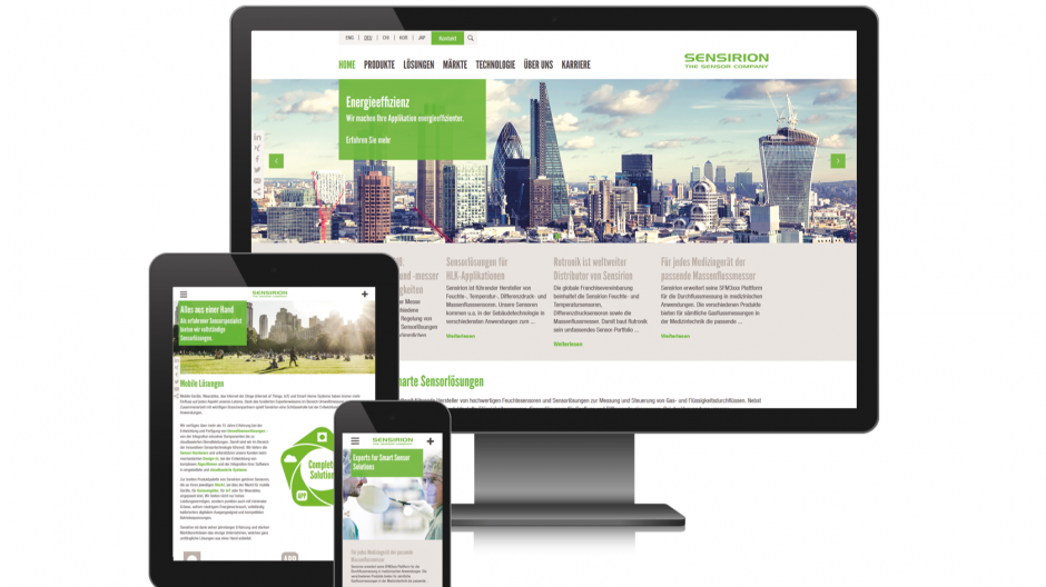 Somedia Production: Neue Website für Sensirion