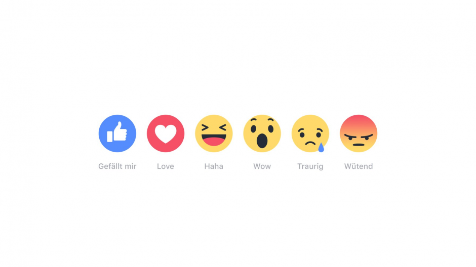 Facebook: Like, Love, Haha, Wow, Trauer, Wut