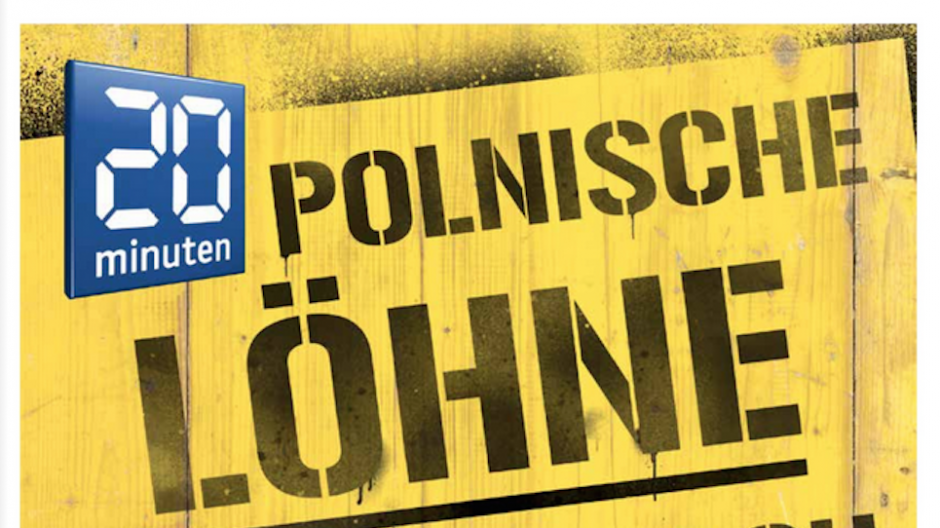Tamedia: Das «Stopp Lohndumping»-Komitee wirbt auf «20 Minuten»