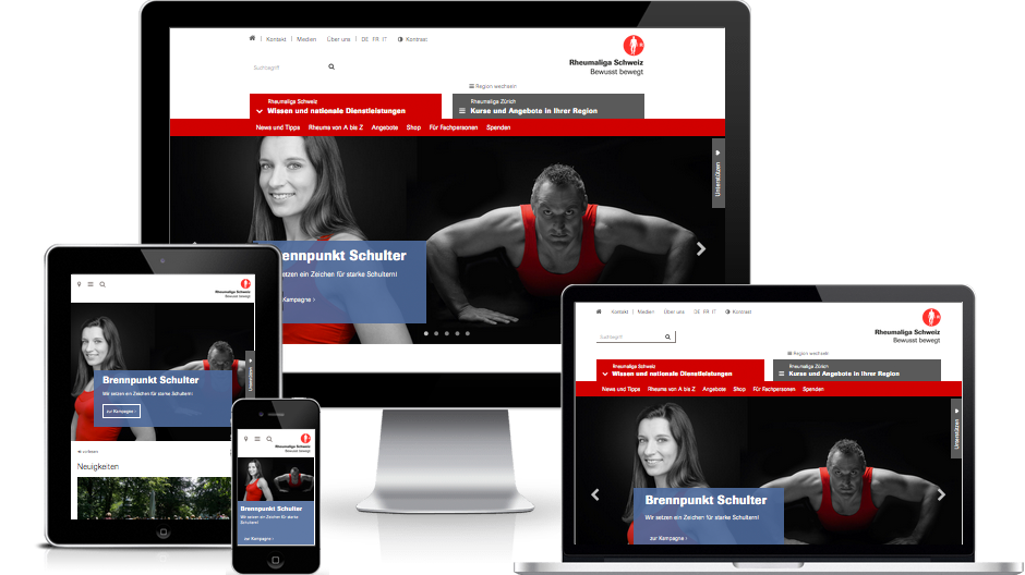 kreisvier: Benutzerfreundliche Webseite für Rheumaliga