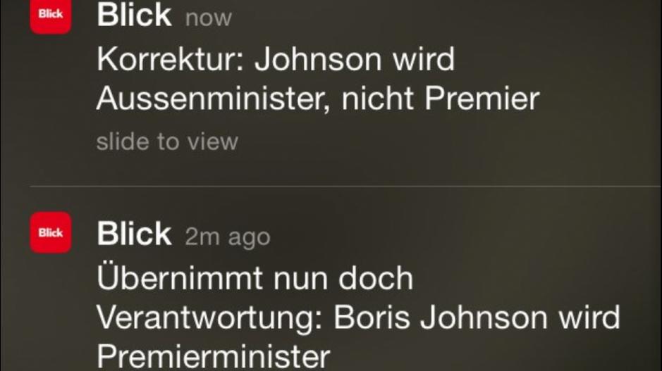Ringier: Bei «Blick» wurde Johnson Ministerpräsident