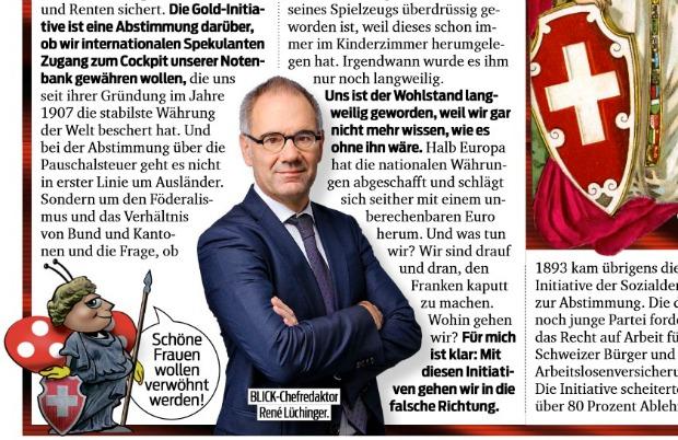 Blick: Chefredaktor René Lüchinger als Titelstory