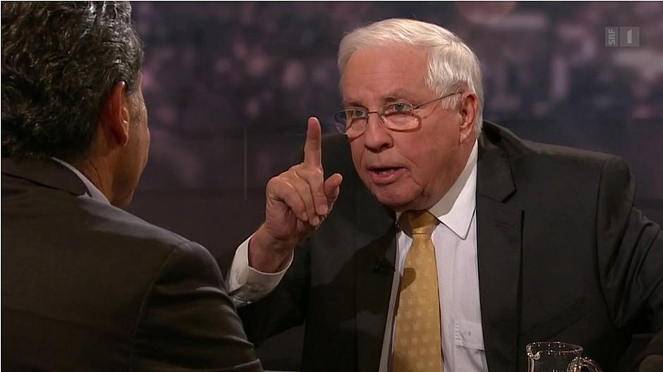 Vorletzte Sendung: Blocher feiert «Schawinski»-Jubiläum