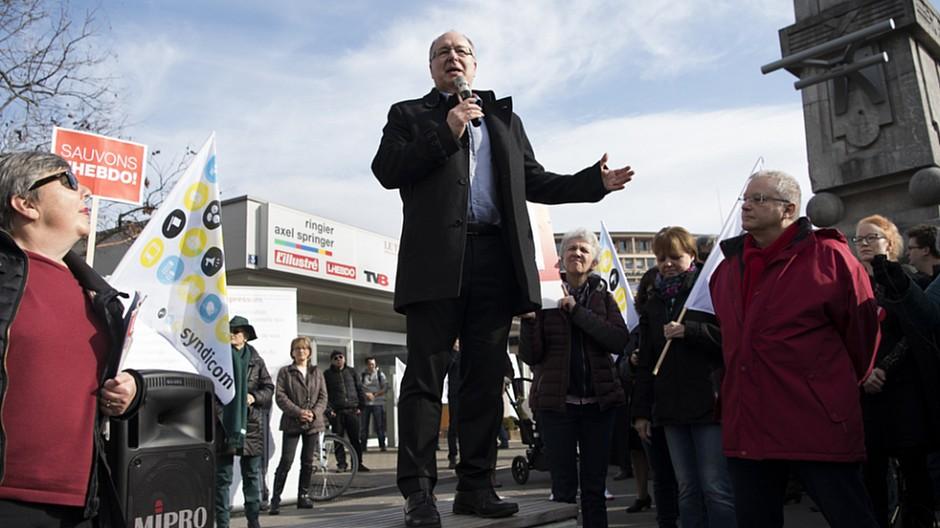 Das Ende von L'Hebdo: Demonstration für die Pressevielfalt