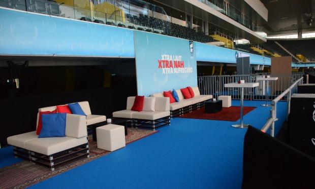 Aroma: Die Lounge hoch über der Tribüne schweben lassen