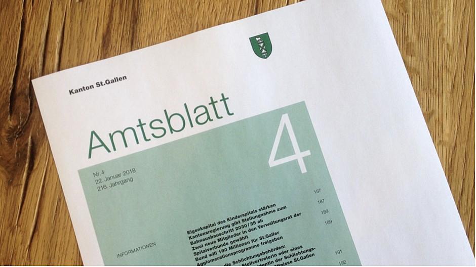 St. Galler Amtspublikationen: Gesetze künftig rechtsverbindlich im Internet
