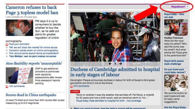 Guardian: Bietet Nachrichten ohne Royal Baby
