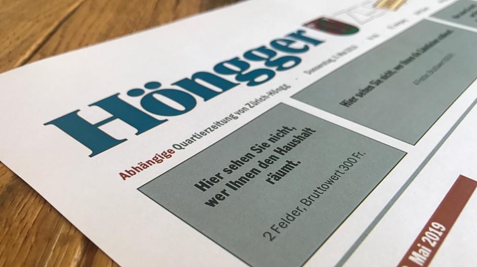 Zukunft der Medien: «Höngger» erscheint ganz ohne Werbung