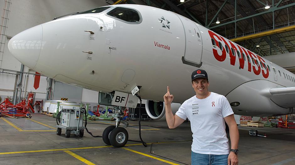 Swiss: Jubiläums-Airbus auf den Namen «Viamala» getauft