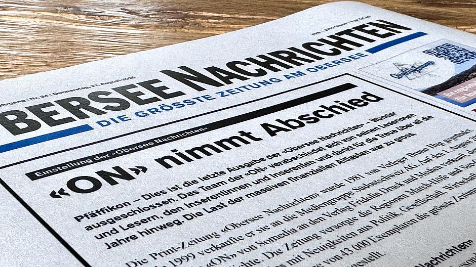 Obersee Nachrichten: Letzte Ausgabe ist erschienen