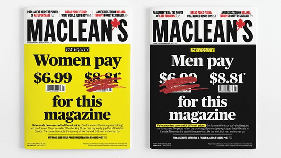 Gender-Debatte: «Maclean’s» verlangt von Männern mehr Geld