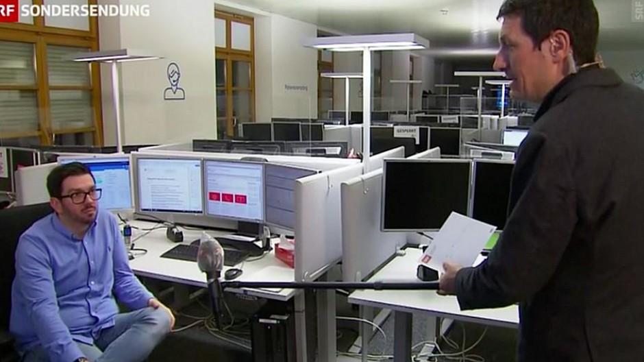 Coronavirus: Mit Mikrofonschutz und Teleskop auf Reportage