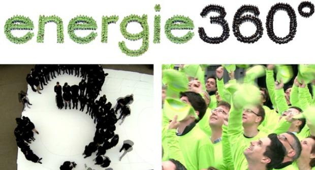 FBM Communications: Mitarbeiter bilden das neue Logo für energie 360° 