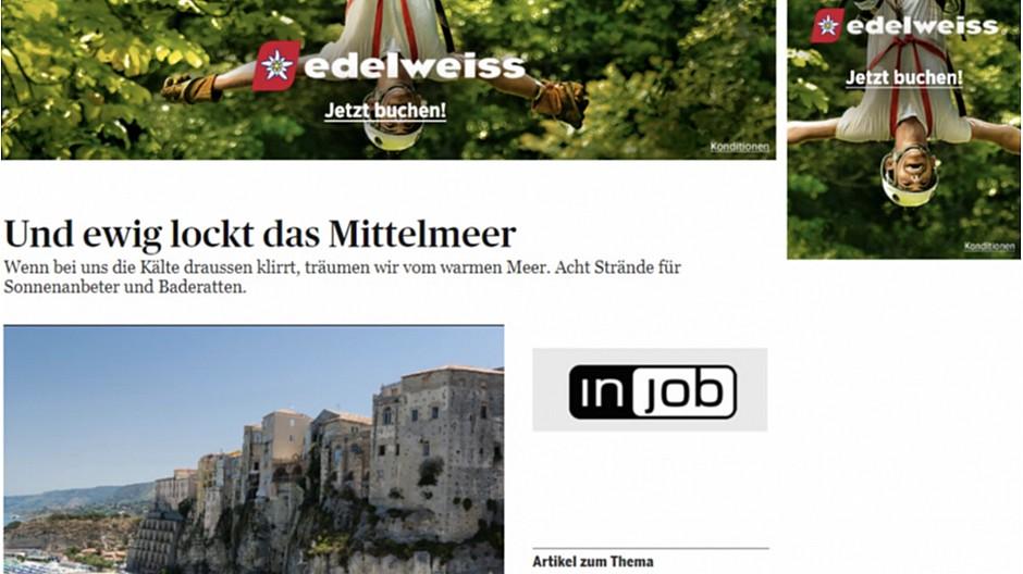 Tamedia Advertising: Neu mit inhaltsbezogener Onlinewerbung