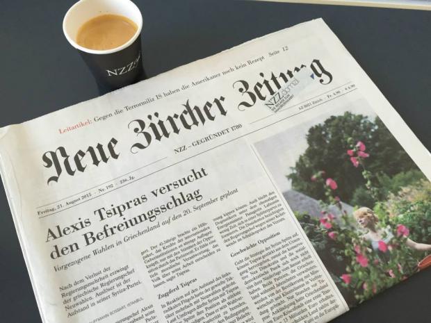 NZZ: Erstmals im aufgefrischten, schlankeren Layout