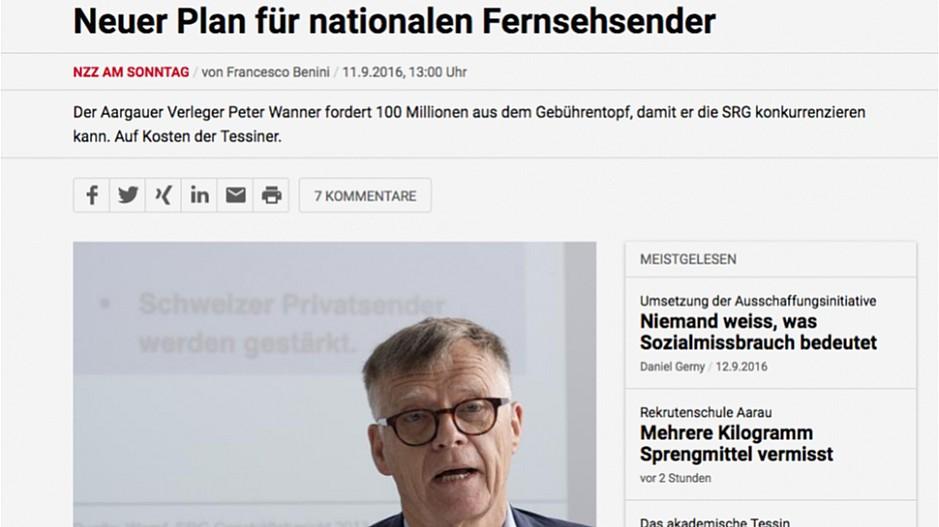 AZ Medien: NZZaS hält an ihrer Darstellung fest