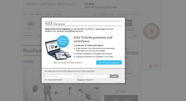 NZZ: Erhöht die Bezahlschranke