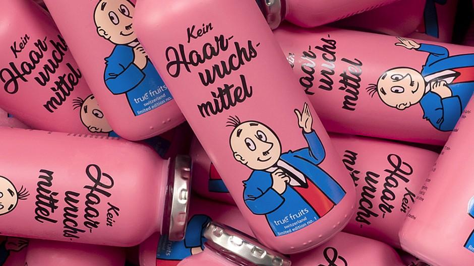 PAM Advertising: Papa Moll lächelt auf Smoothie-Flaschen