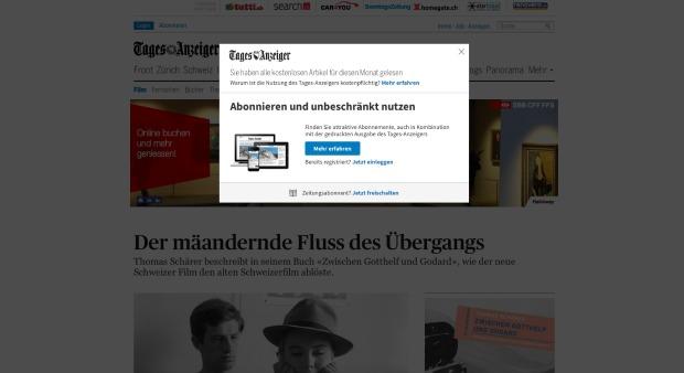 Tages-Anzeiger: Die Paywall steht