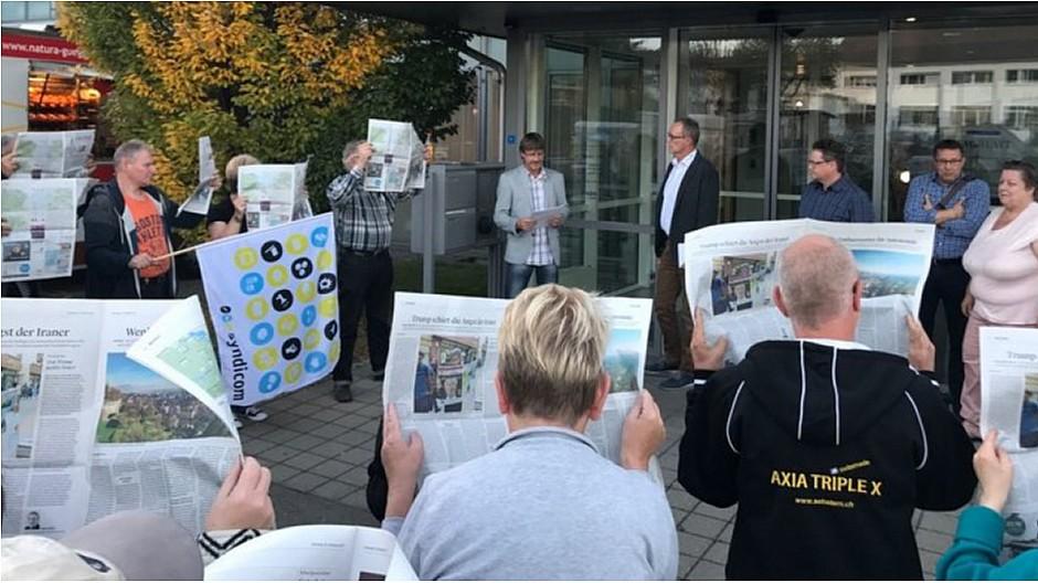 Kündigungen bei Presto: Protestaktion am Standort St. Gallen