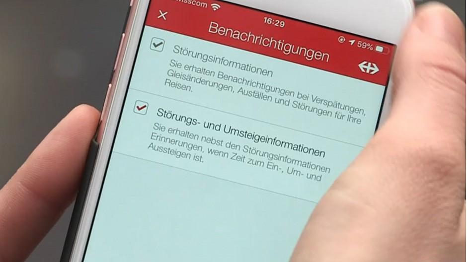 SBB: Push-Nachricht bei Zugverspätung