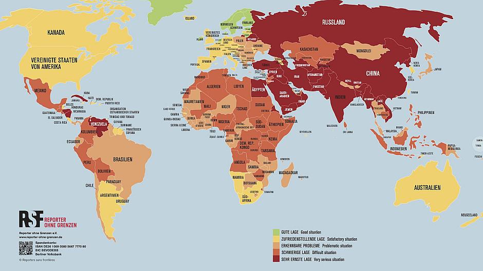 Reporter ohne Grenzen: Schweiz verbessert sich bei der Pressefreiheit auf den 12. Platz