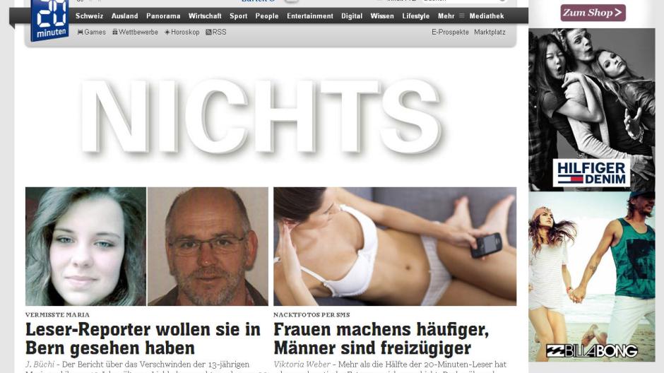 Teaser-Kampagne: Die Schweiz rätselt um Inserate ohne Inhalt 