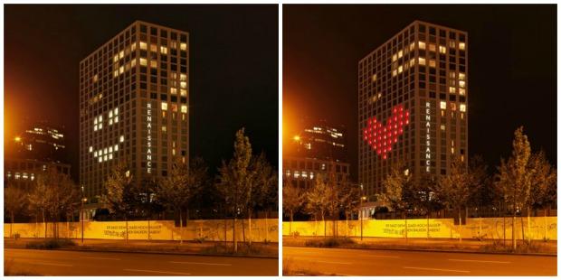 Smart: Ein Riesen-Smiley lacht von einem Zürcher Hochhaus