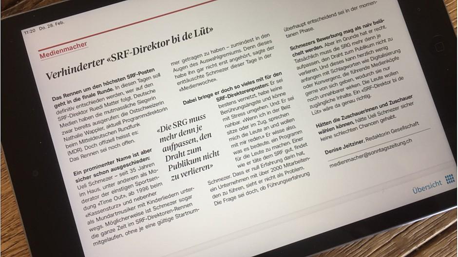 Tamedia: «SonntagsZeitung» kippte Medienkolumne