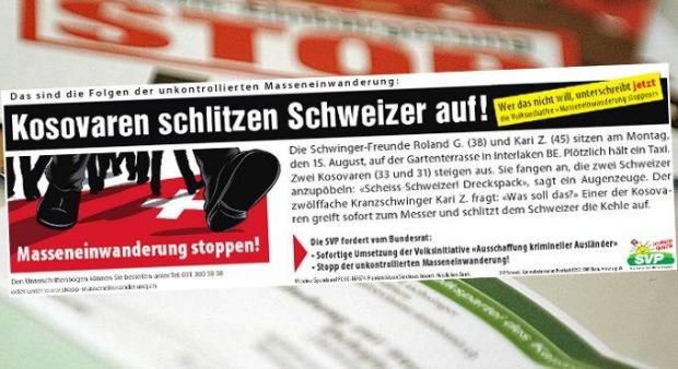 SVP: Partei-Kader wegen Messerstecher-Inserat verurteilt 