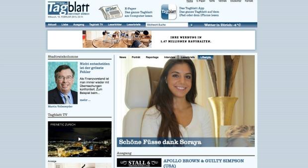 "Tagblatt der Stadt Zürich": Komplett neuer Webauftritt