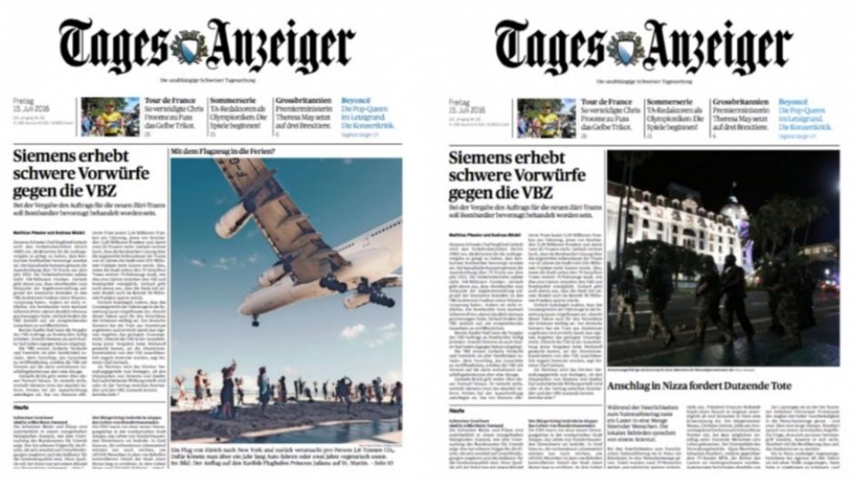 Tamedia: «Tagesanzeiger» titelt doppelt
