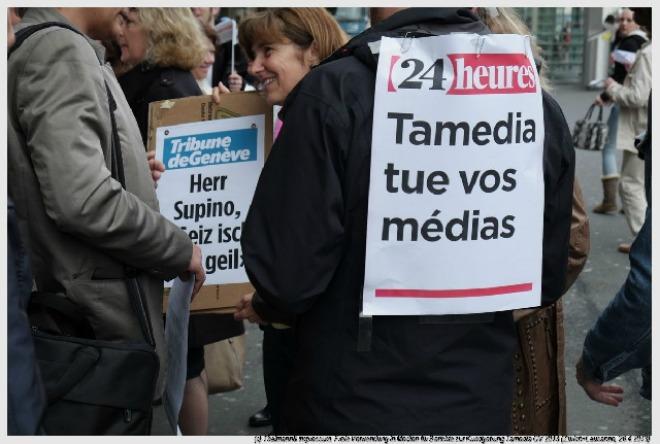 Westschweiz: Gut 100 Journalisten protestieren gegen Tamedia