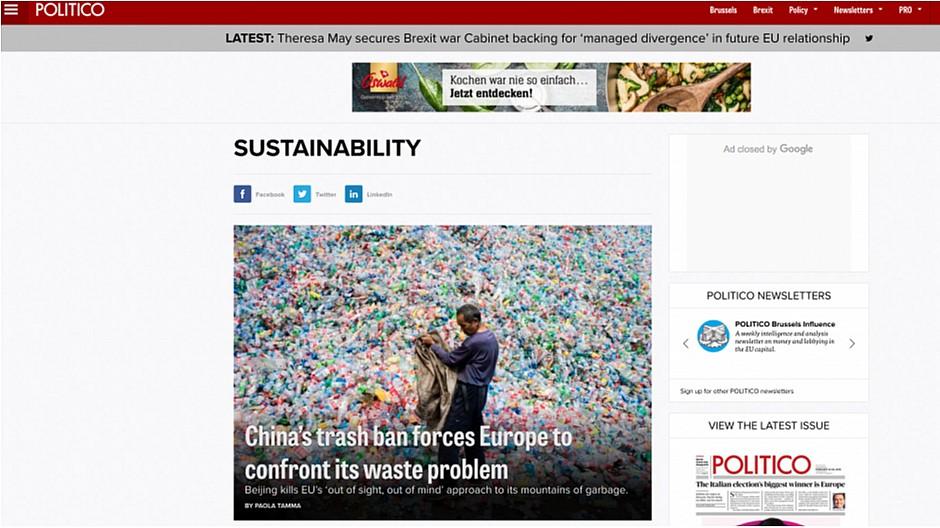Politico: Thema Nachhaltigkeit ist neu im Angebot