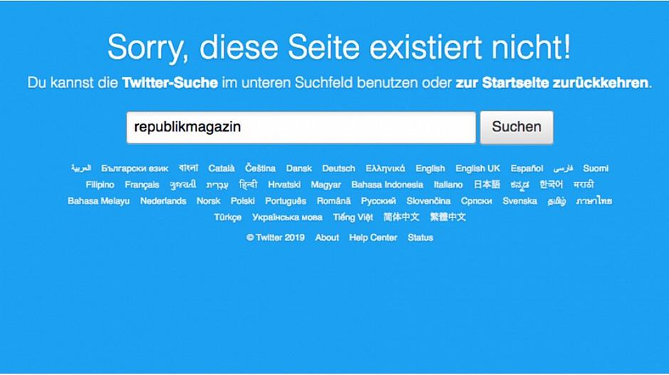 Republik: Twitter-Account wurde gesperrt