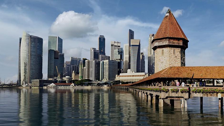 Grip: Wenn die Kapellbrücke vor Singapurs Skyline steht