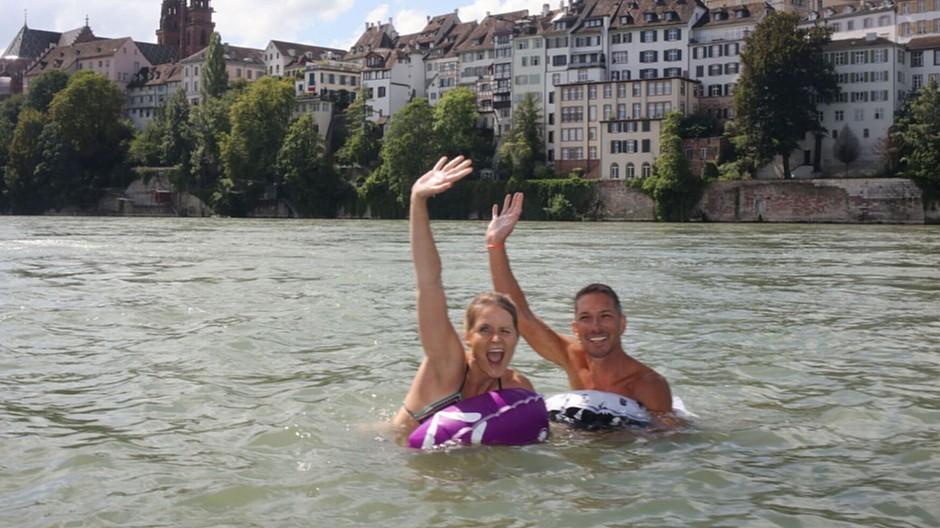 Standortmarketing: Winkende Rheinschwimmer werden zu Werbebotschaftern
