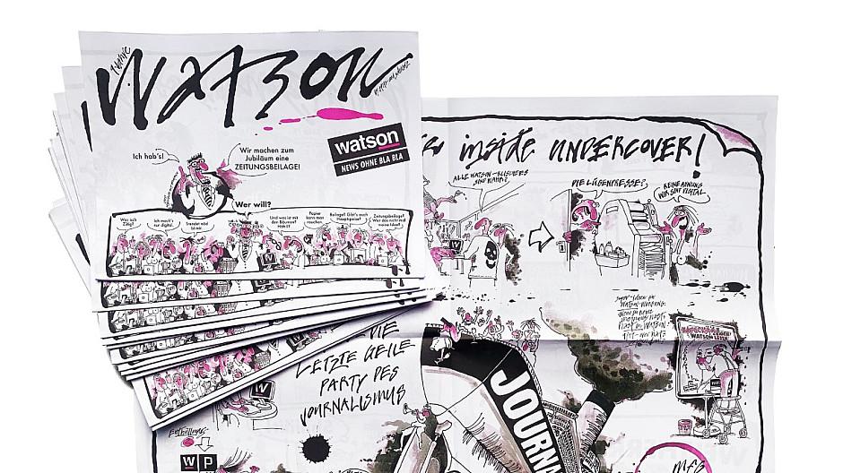 Spitz&Schwarz: Jubiläumsbeilage zeigt Watson «undercover»