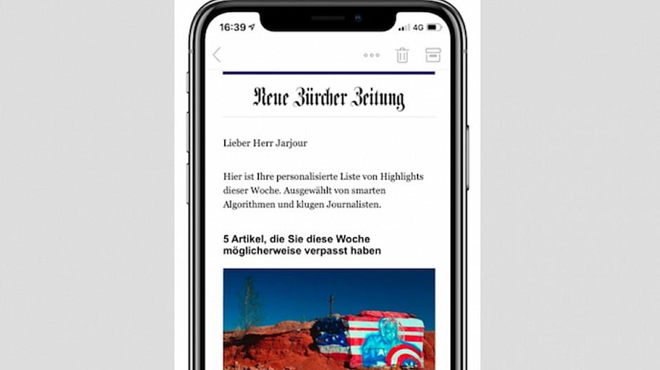 NZZ: Zeitung lanciert personalisierten Newsletter