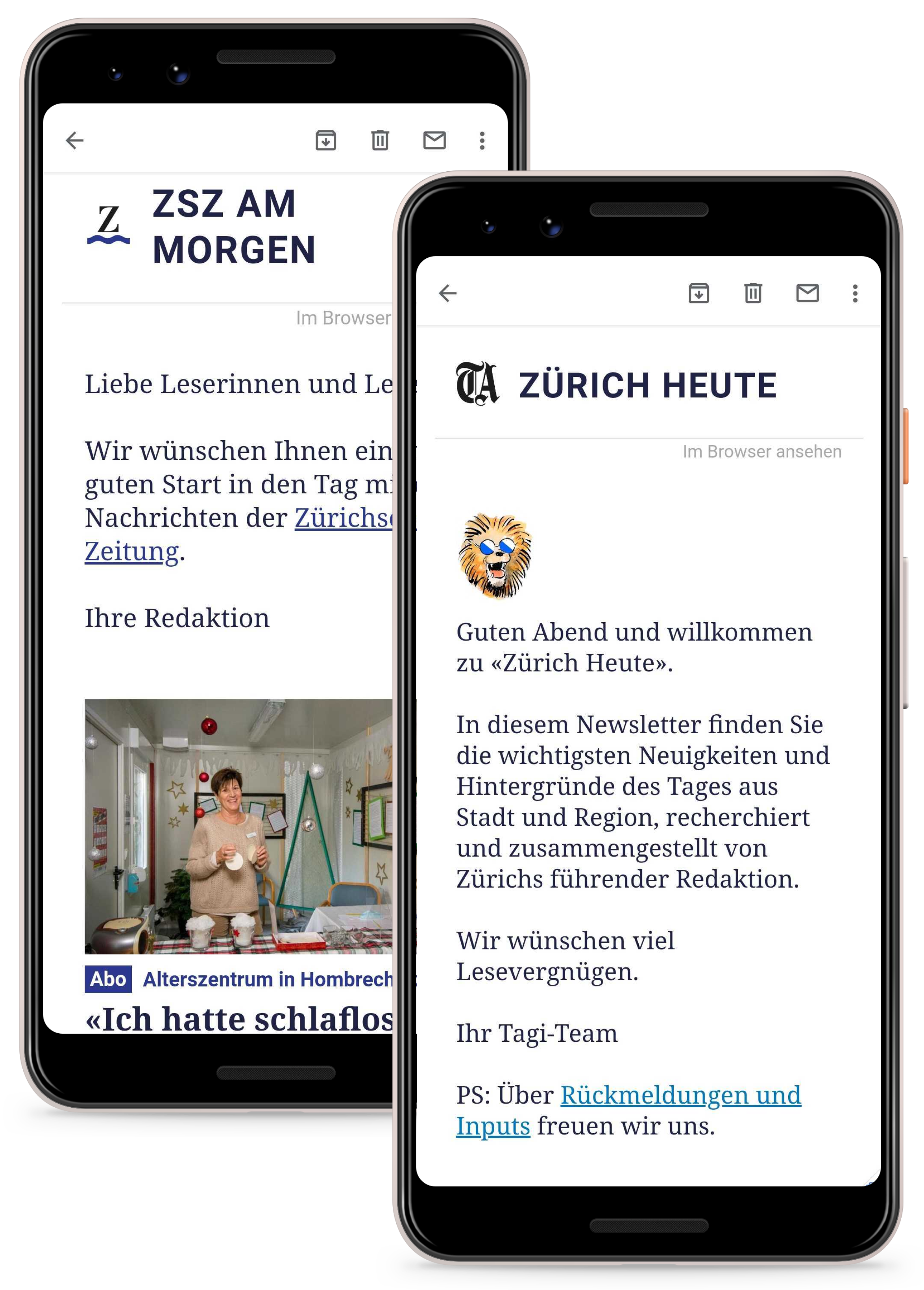 Newsletter ZSZ am Morgen und Zürich heute