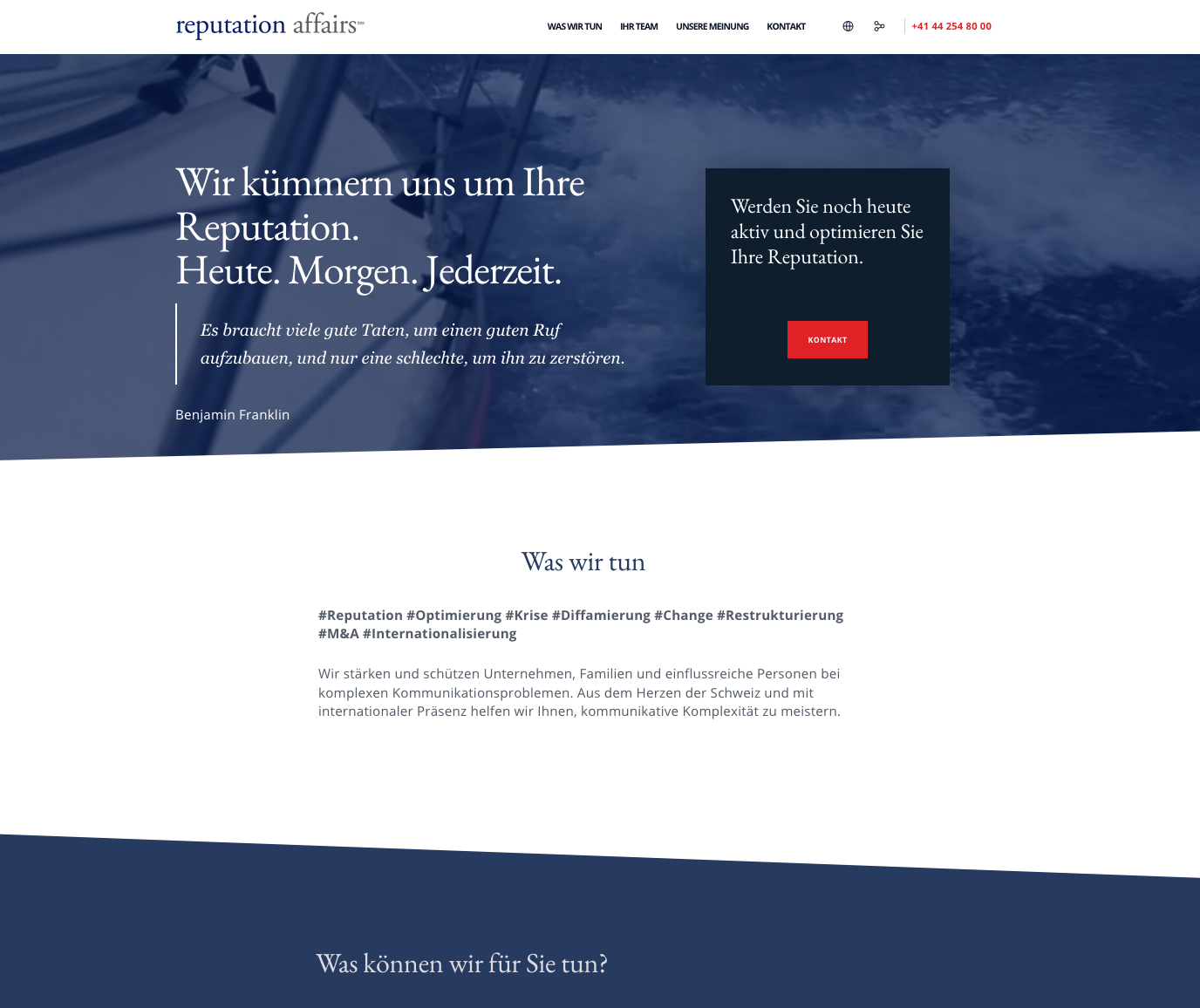 Reputation Affairs Webseite