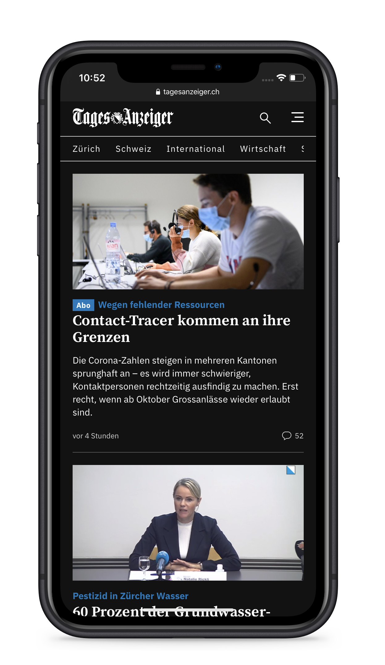 Tages-Anzeiger - iPhone - Front