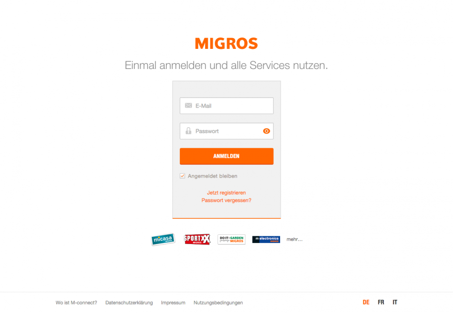 Namics: M-Connect wird zu Migros Login - PR/Corporate